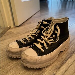 Converse Black and Cream High-Top Sneakers